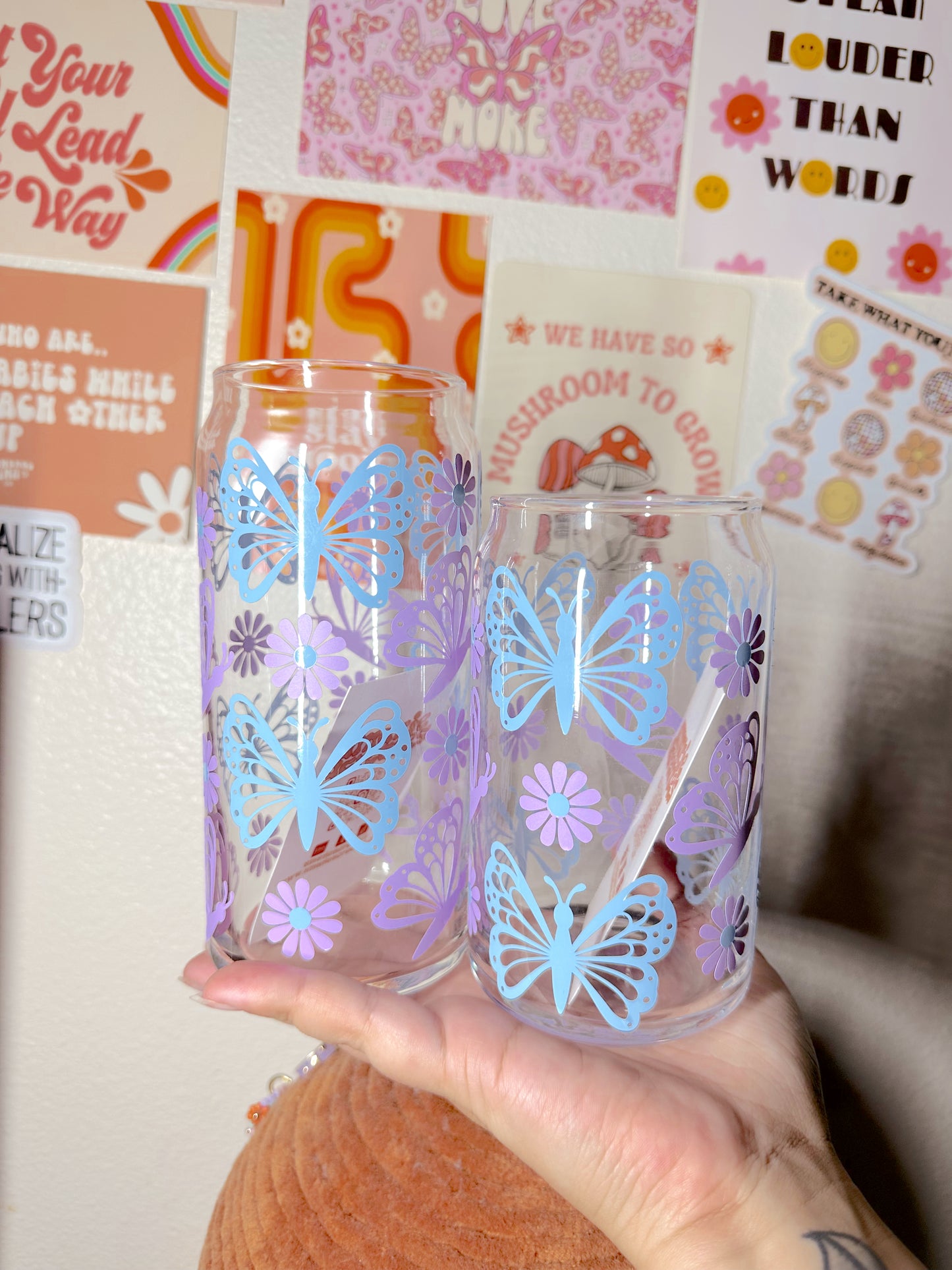 Butterfly Core Glass Cup