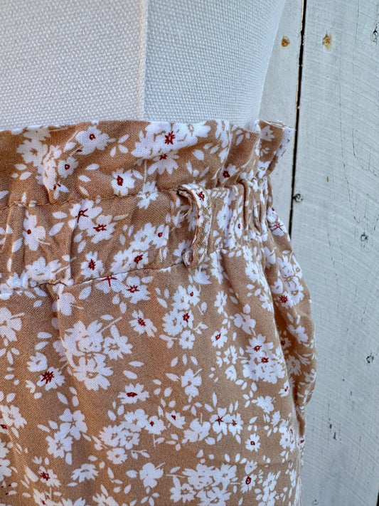 Medium Tan Floral Skirt