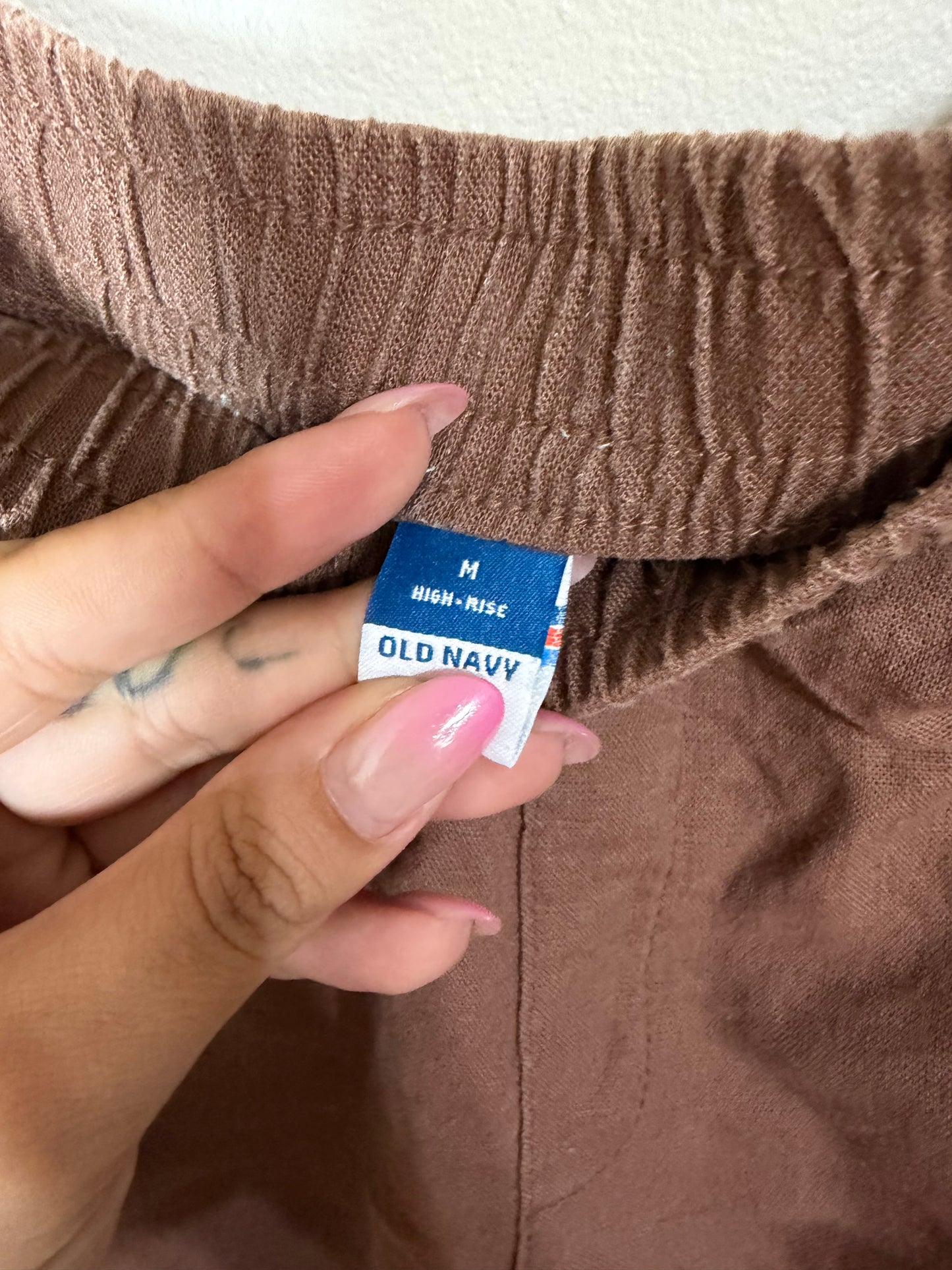 Medium Brown Linen Shorts