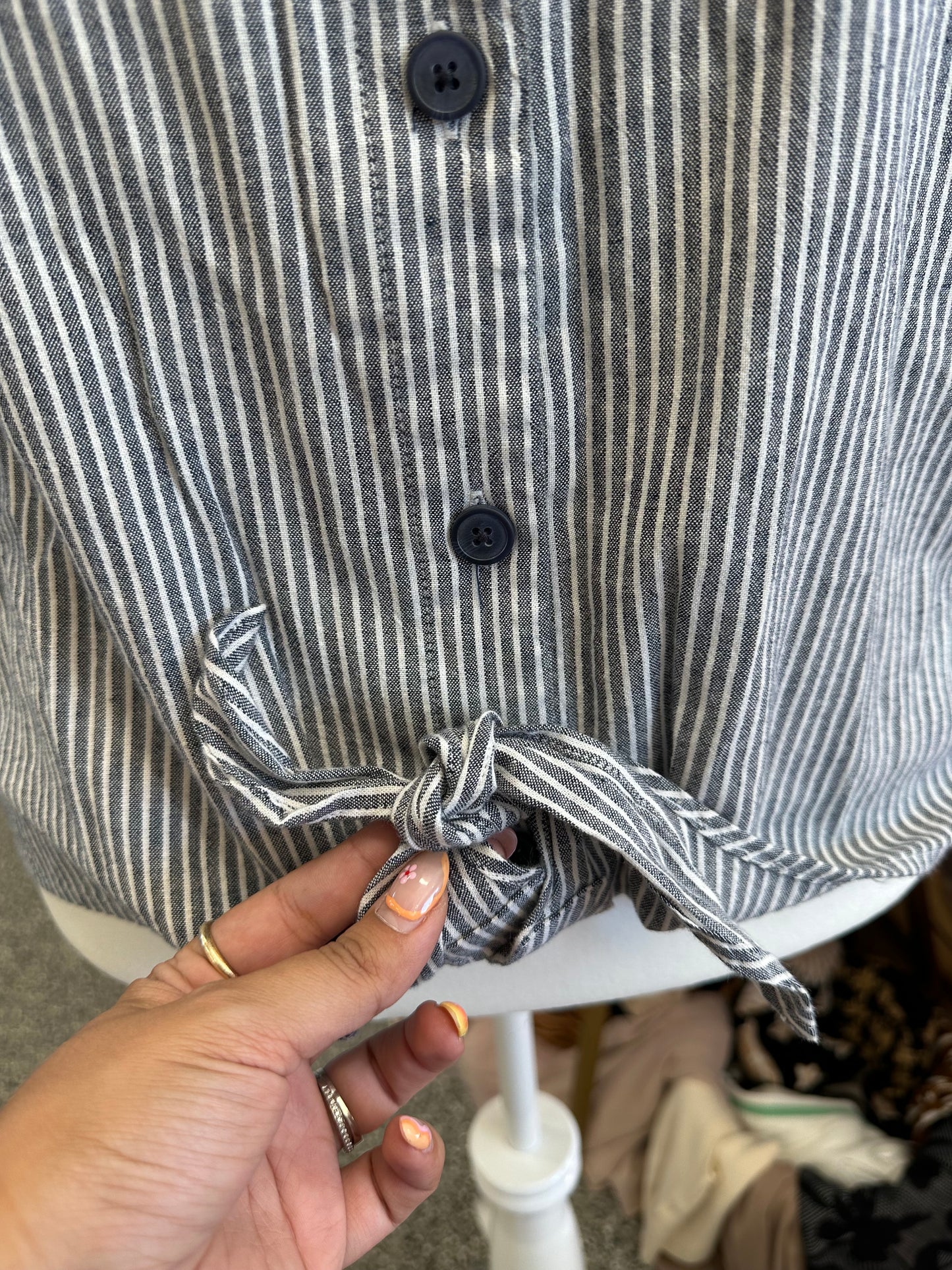 NWT XL Blue Stripe Top