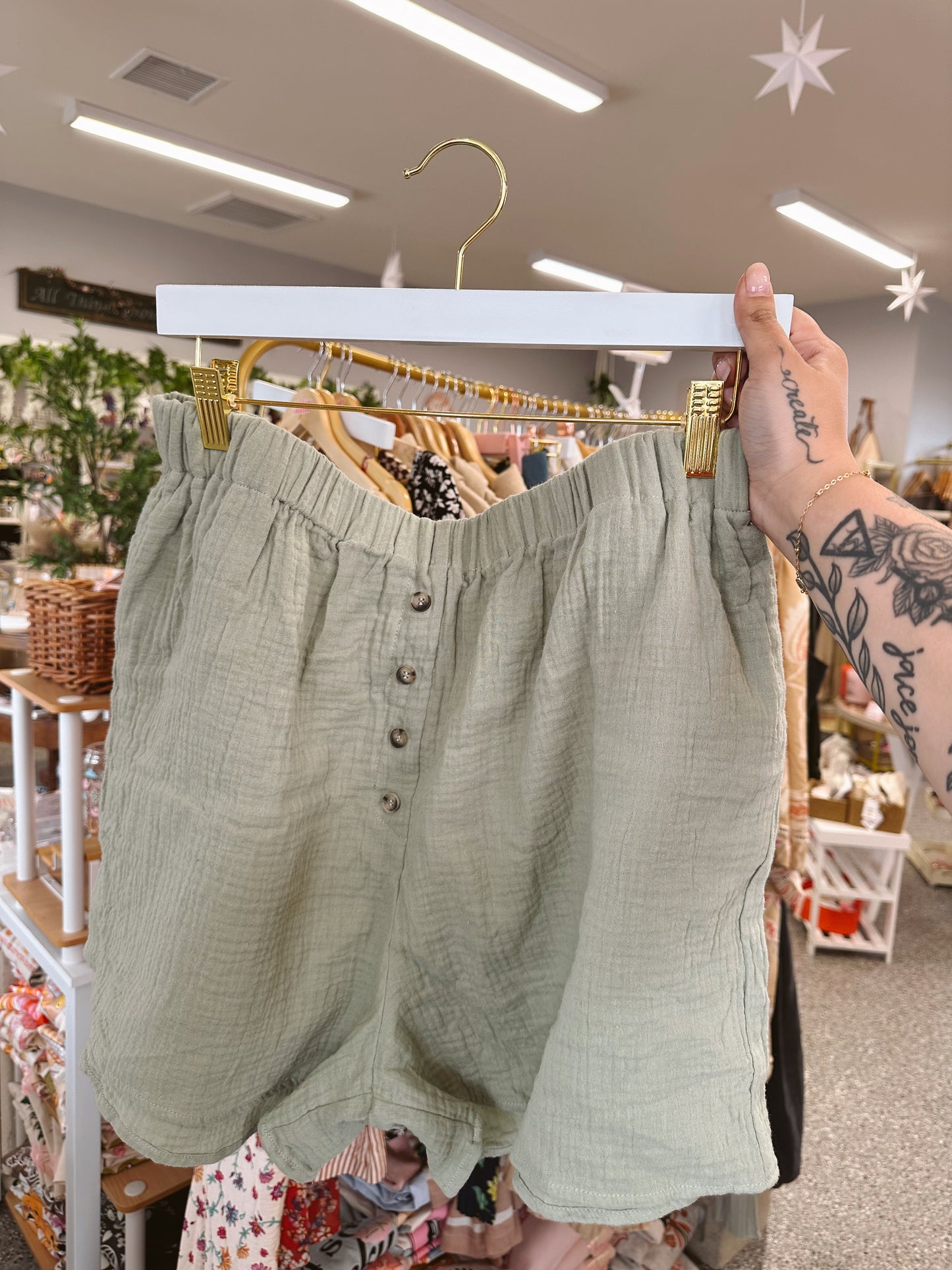 Crinkle Gauze Shirt & Shorts Set