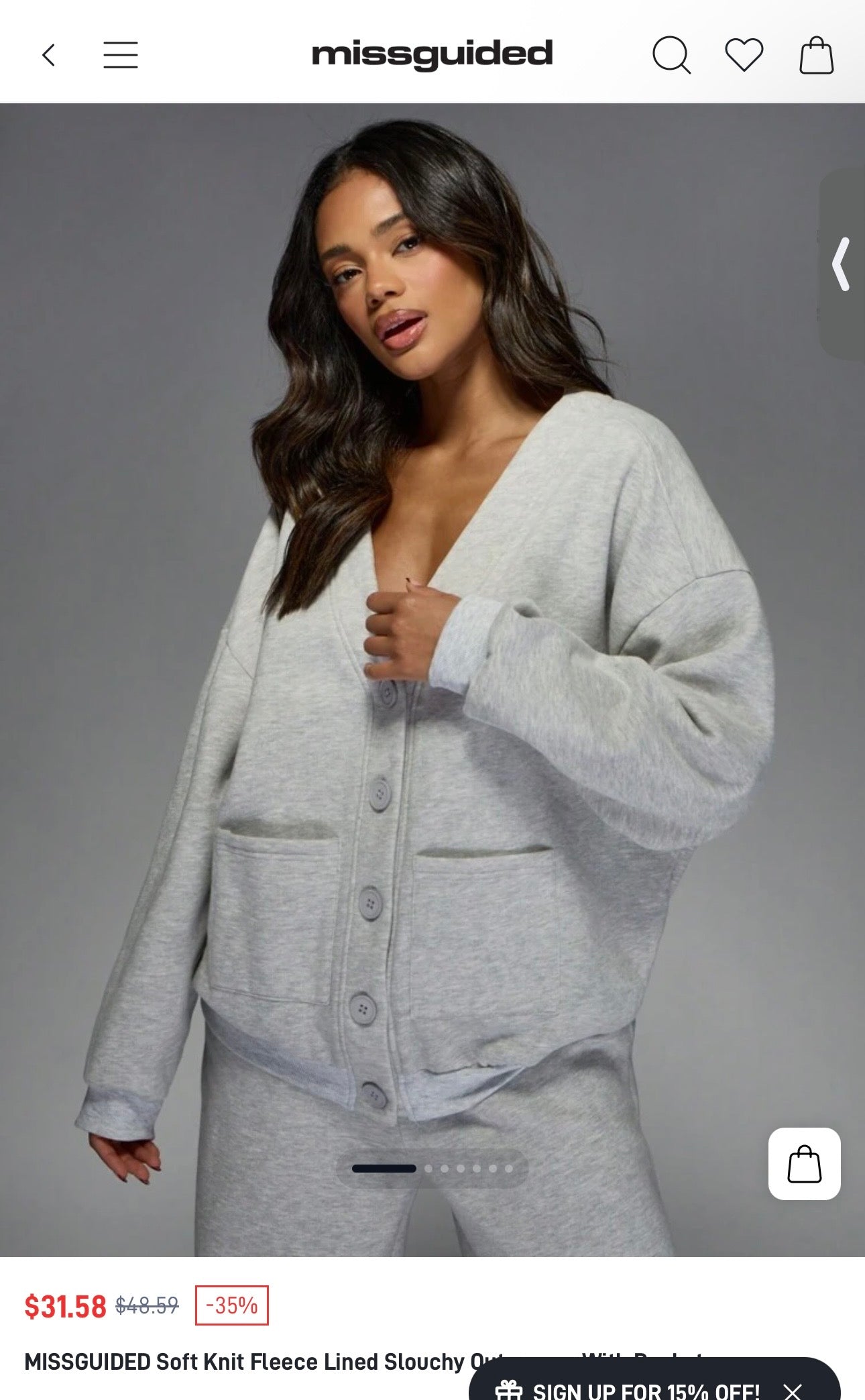 Medium Missguided Slouchy Cardi Sweater