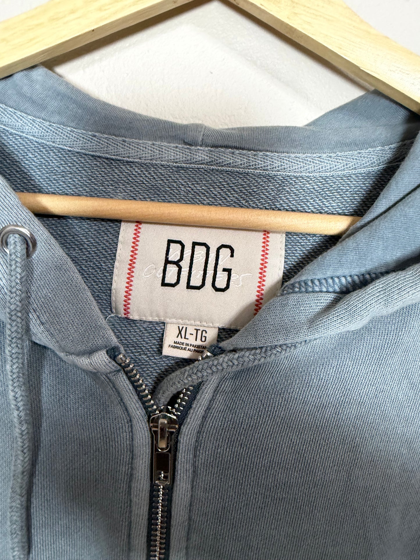 XL Blue/Grey Zip Up Hooded Jacket