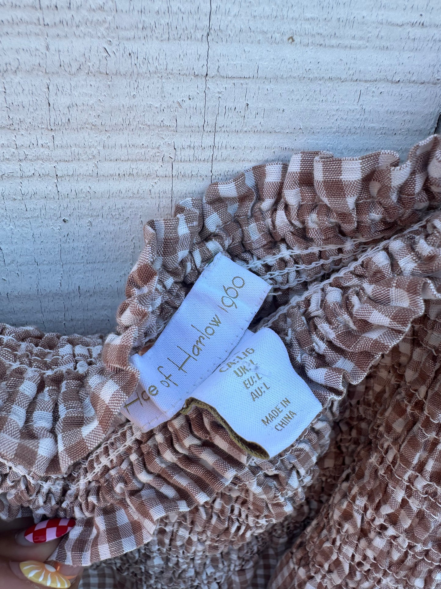 Large Neutral Gingham Jumpsuit