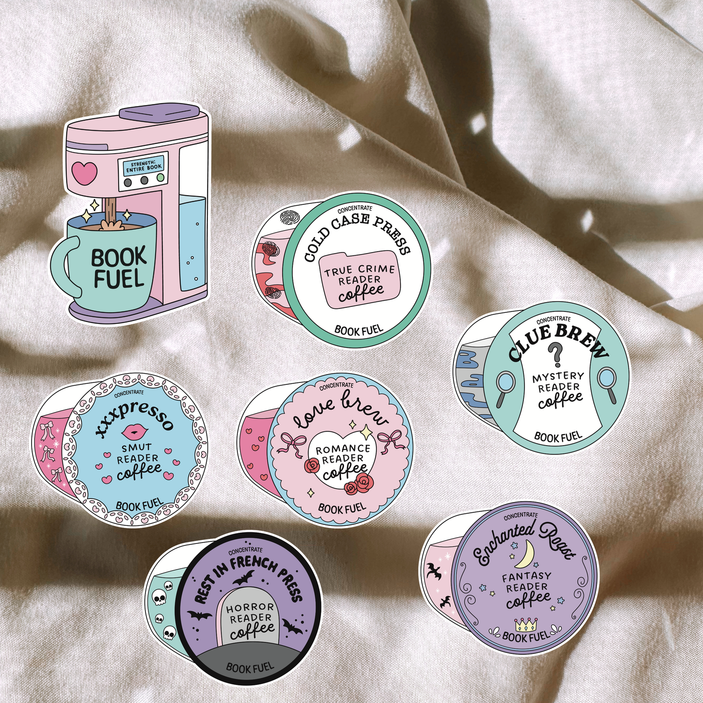 Book Fuel Coffee Pod Themes Sticker