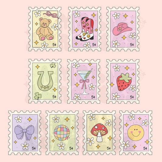 Girlie Stamps Glass Cup