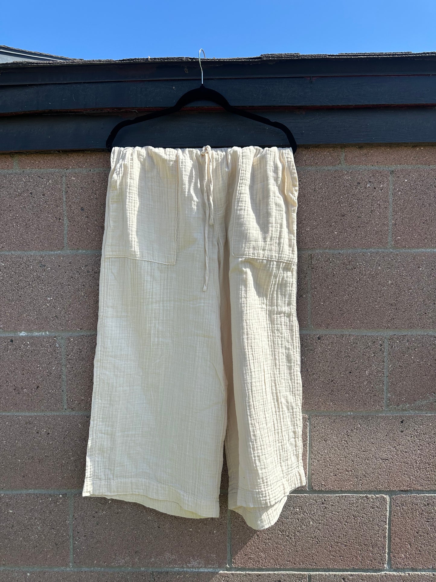 Large Cream Linen Pants