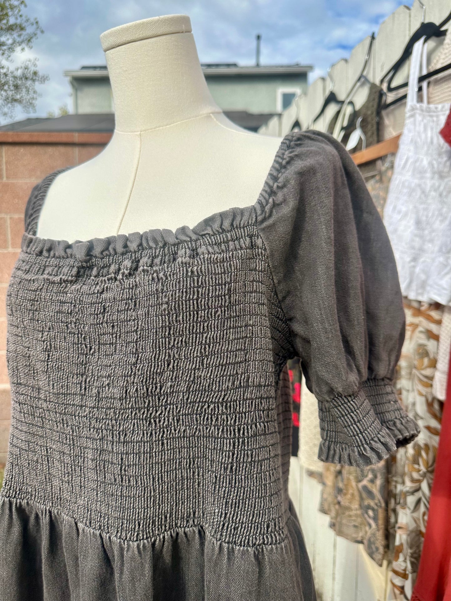 XL/1X Off Black Denim Dress