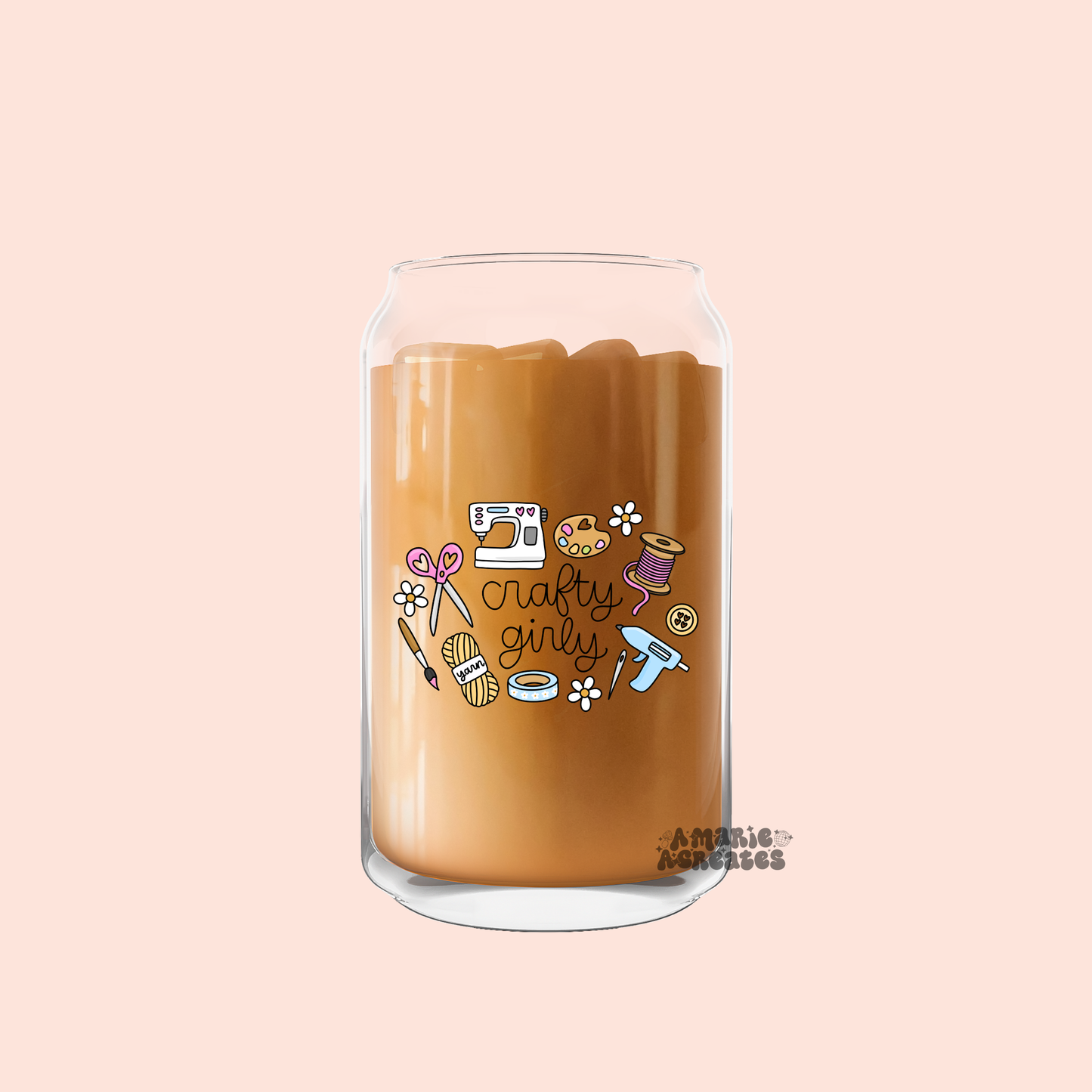Crafty Girly Glass Cup