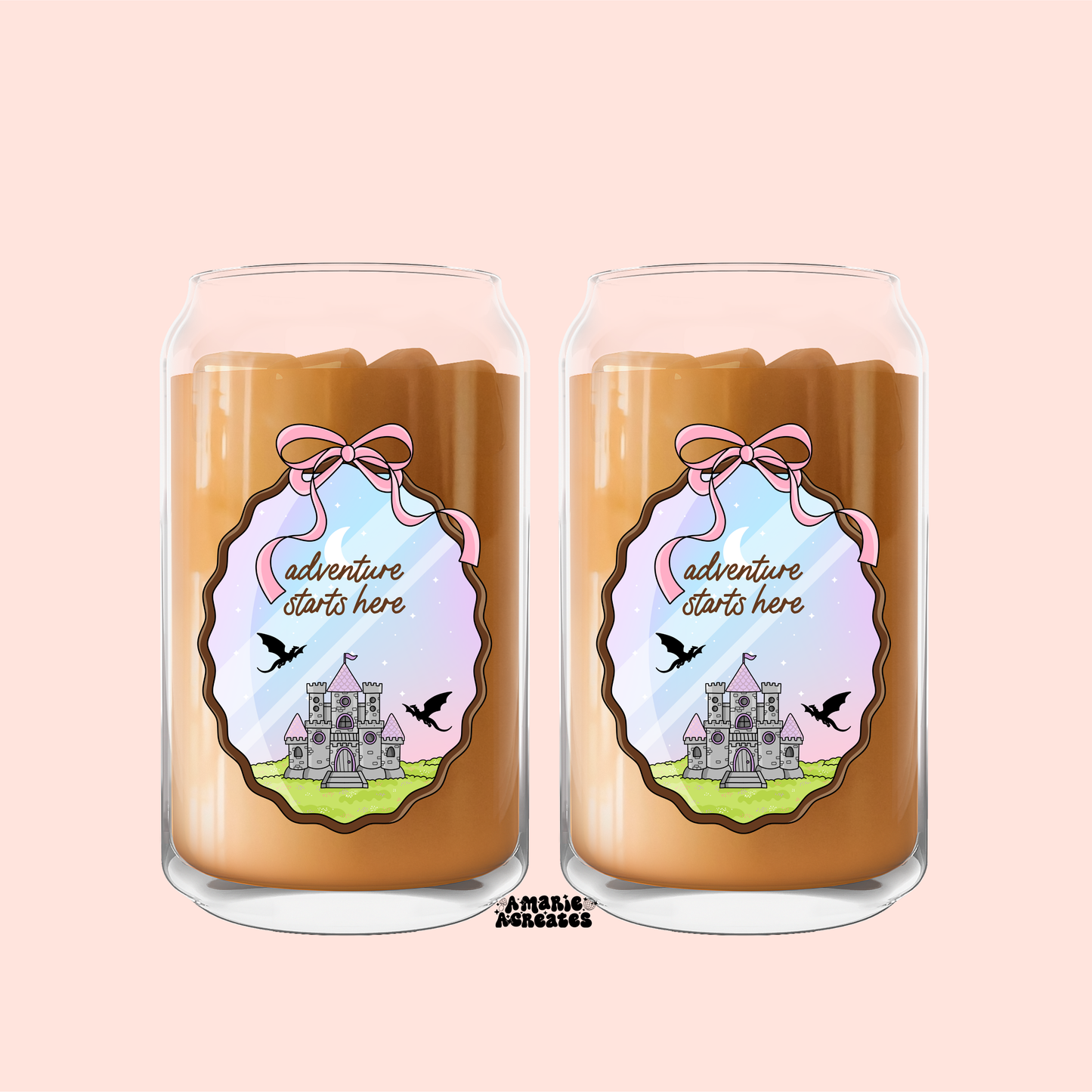 Adventure Starts Here Glass Cup