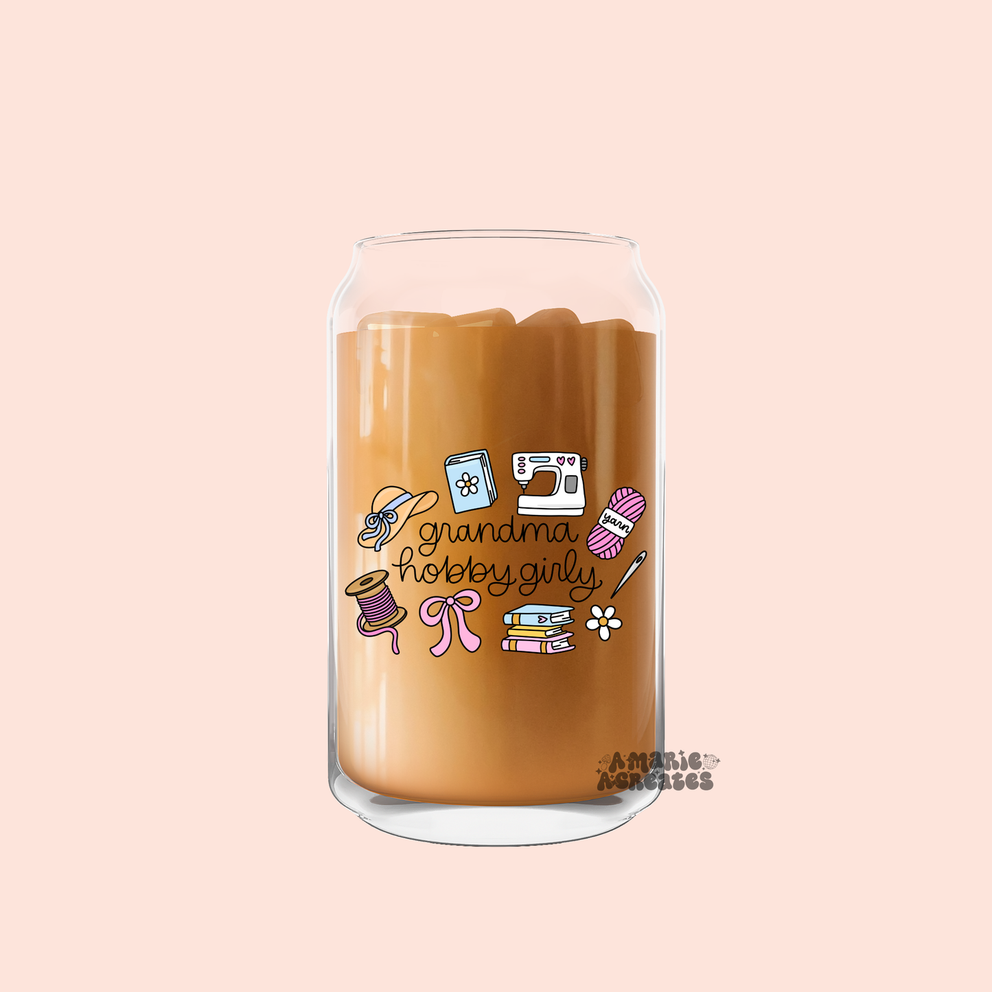 Grandma Hobby Girly Glass Cup