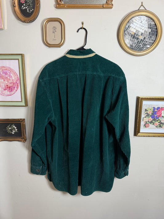 Large Vintage Green Corduroy Jacket *small call out