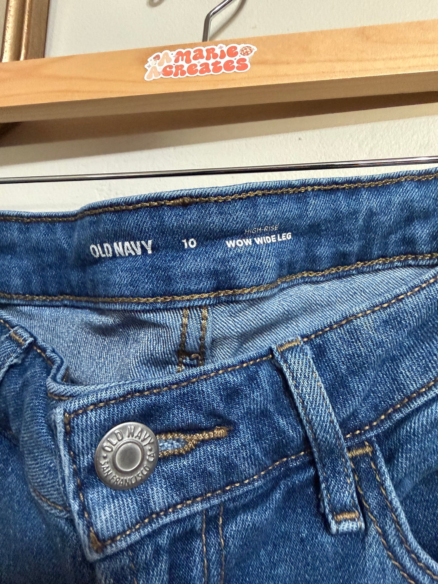 Size 10 High Rise Wow Wide Leg Jeans