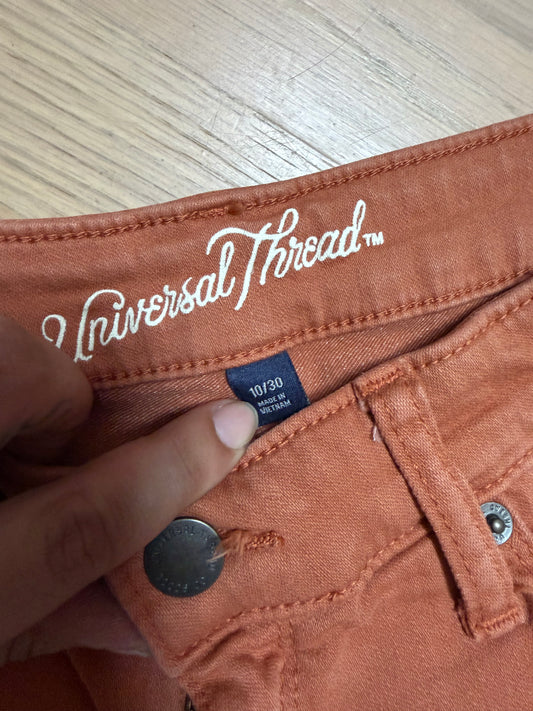 10/30 Burnt Orange High Rise Midi Shorts
