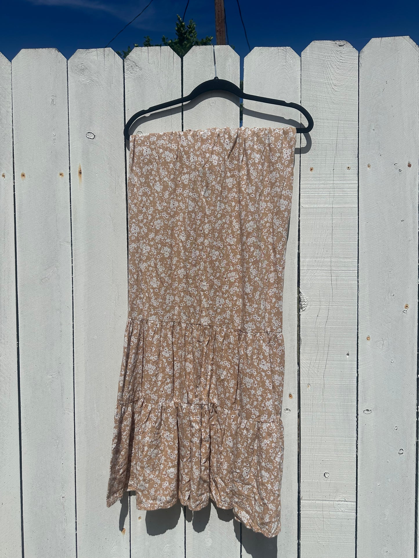 Medium Tan Floral Skirt