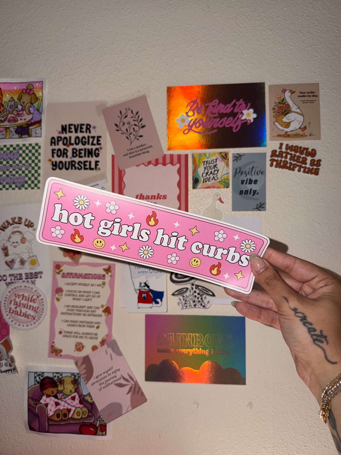 Hot Girls Hit Curbs Bumper Sticker