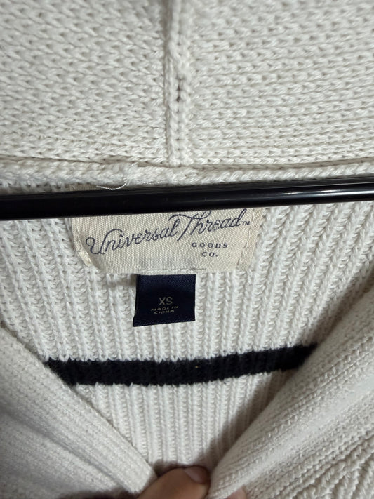 XS/S Universal Thread White Black Striped Oversized Cardigan