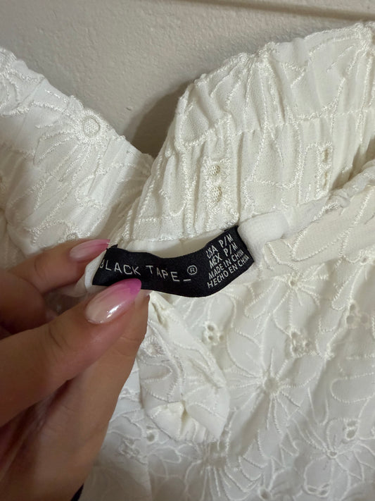 Medium White Eyelet Maxi Skirt