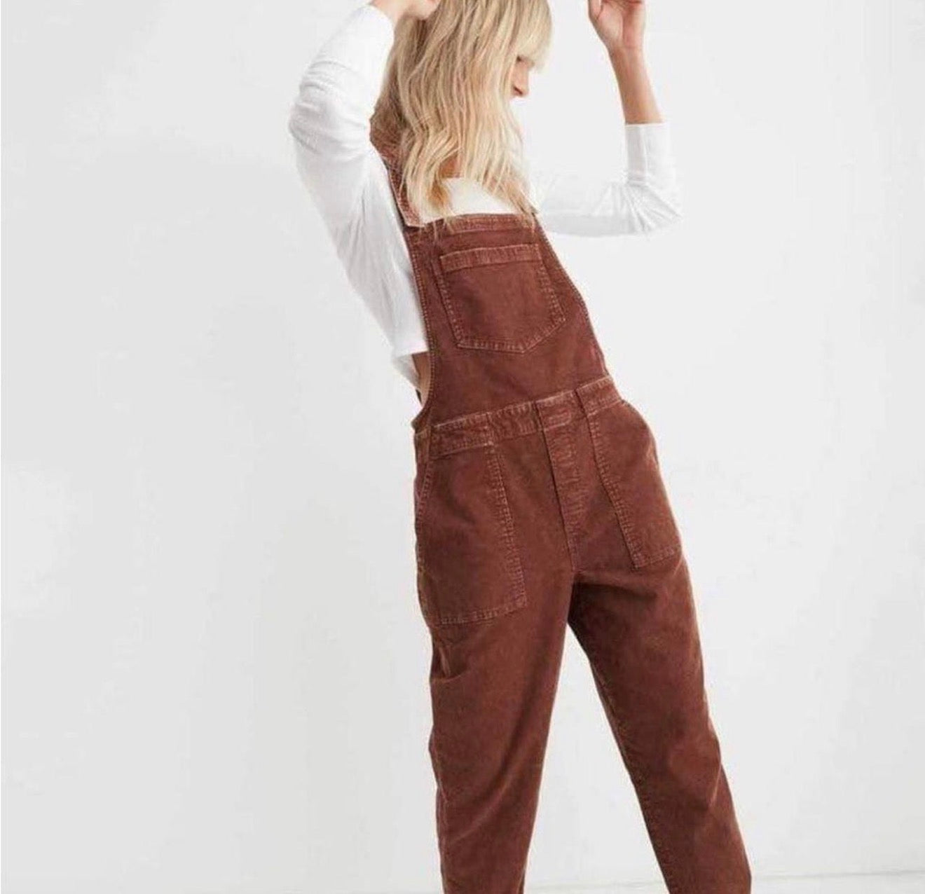 XS Brown Corduroy Overalls