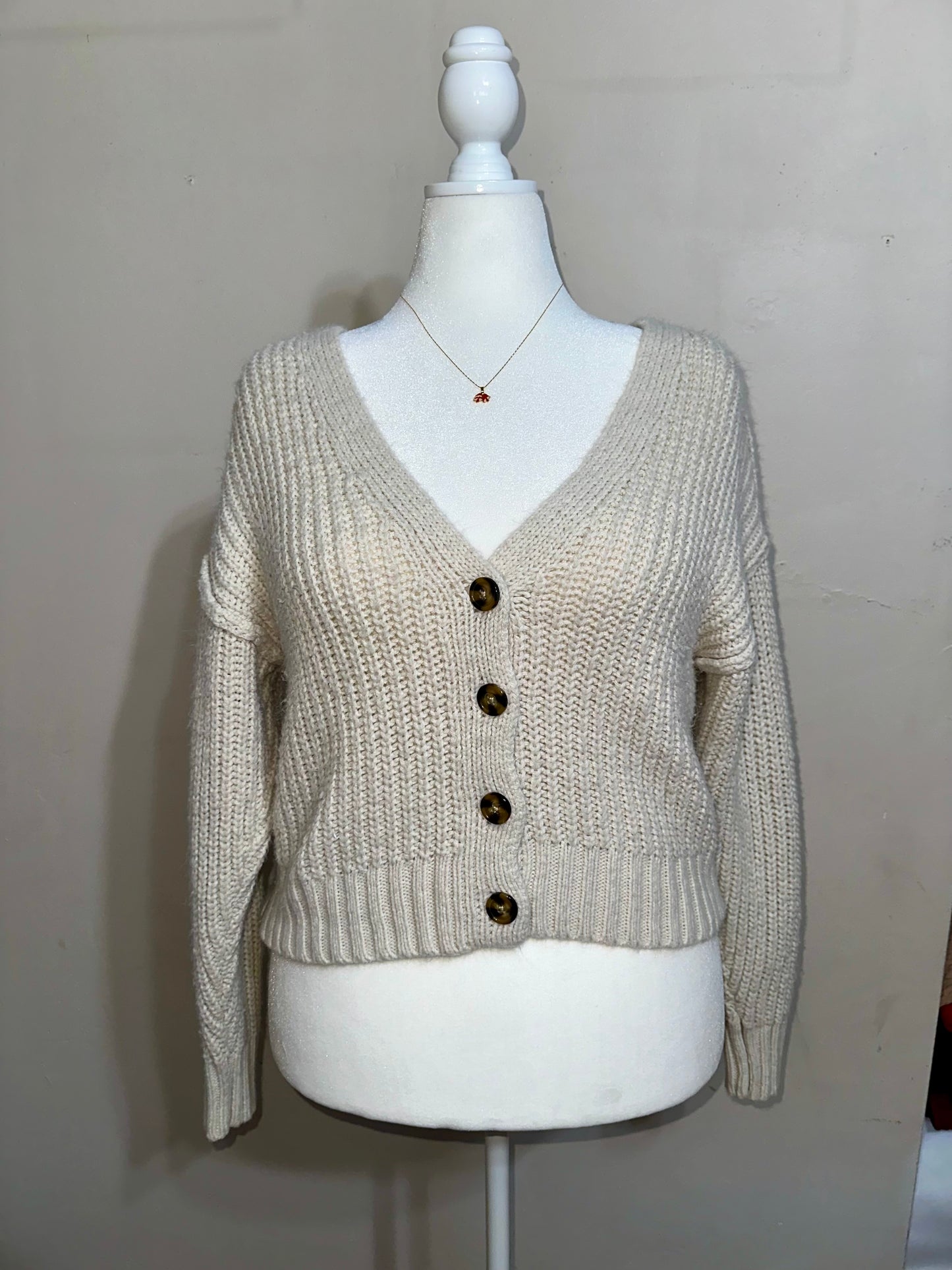 L-1x Oat Gray Cardigan