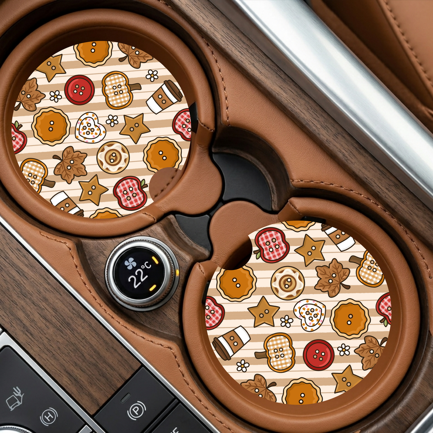 Fall Buttons Car Coaster
