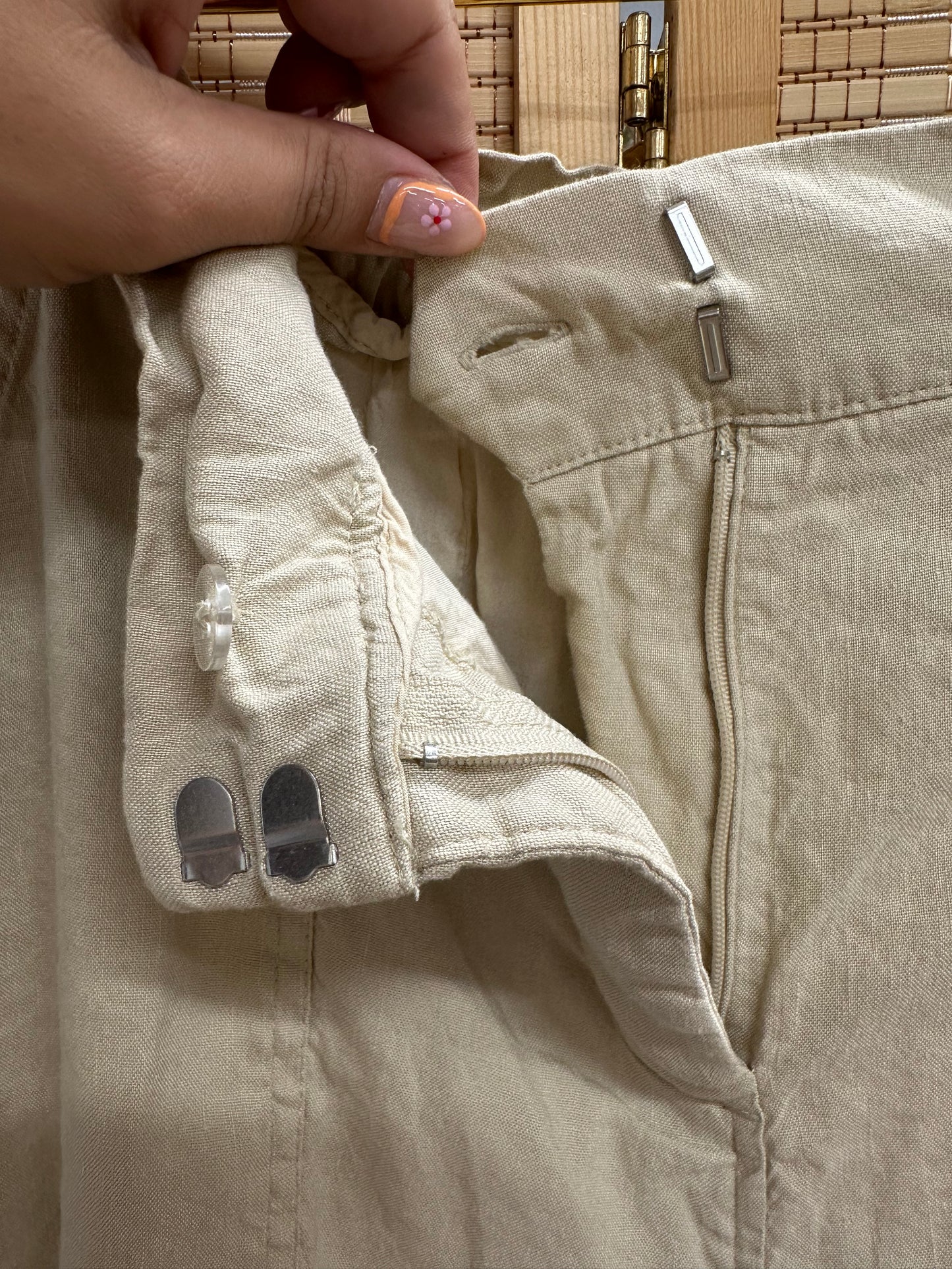 Large Tan Linen Pants