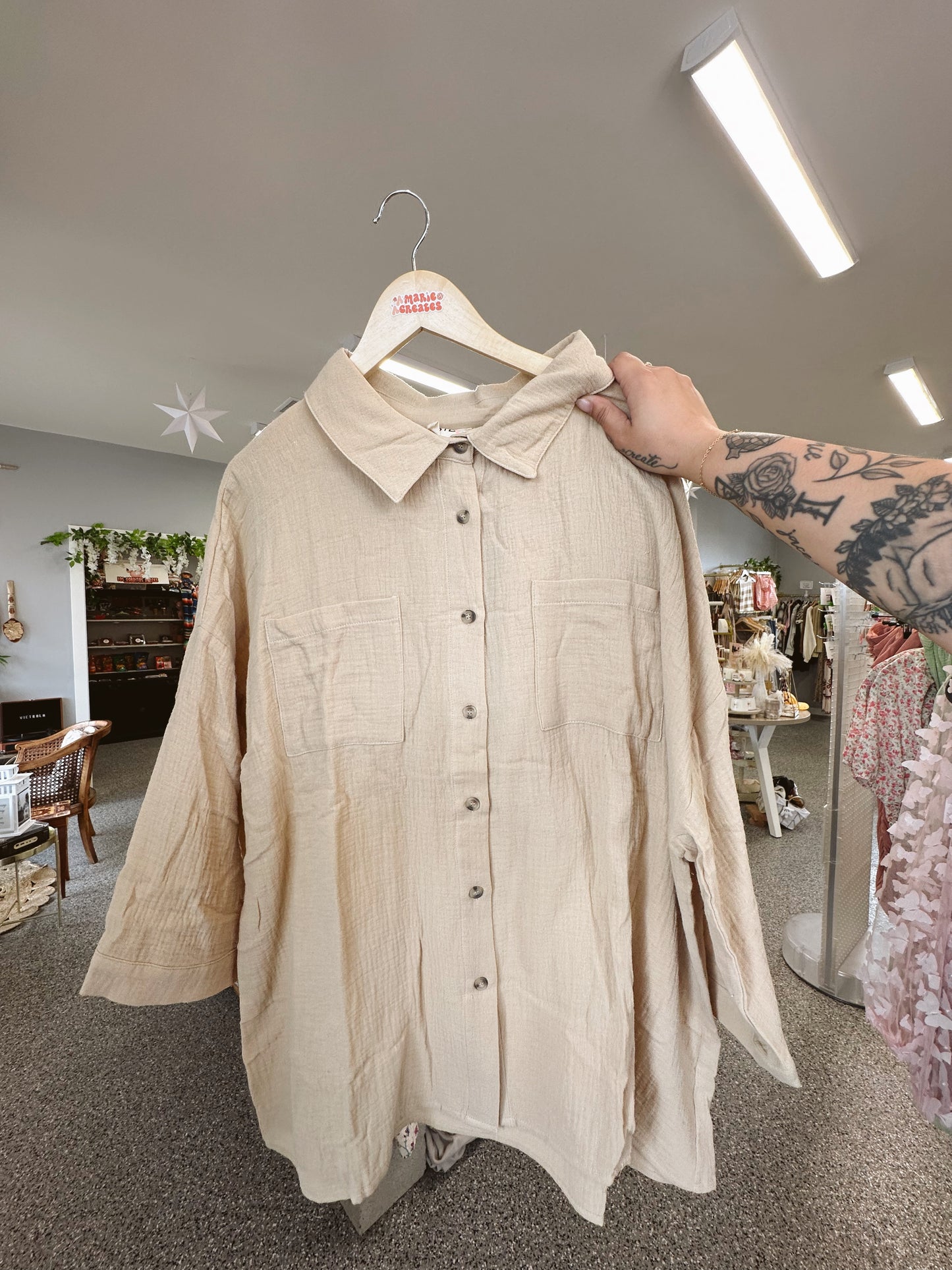 Crinkle Gauze Shirt & Shorts Set