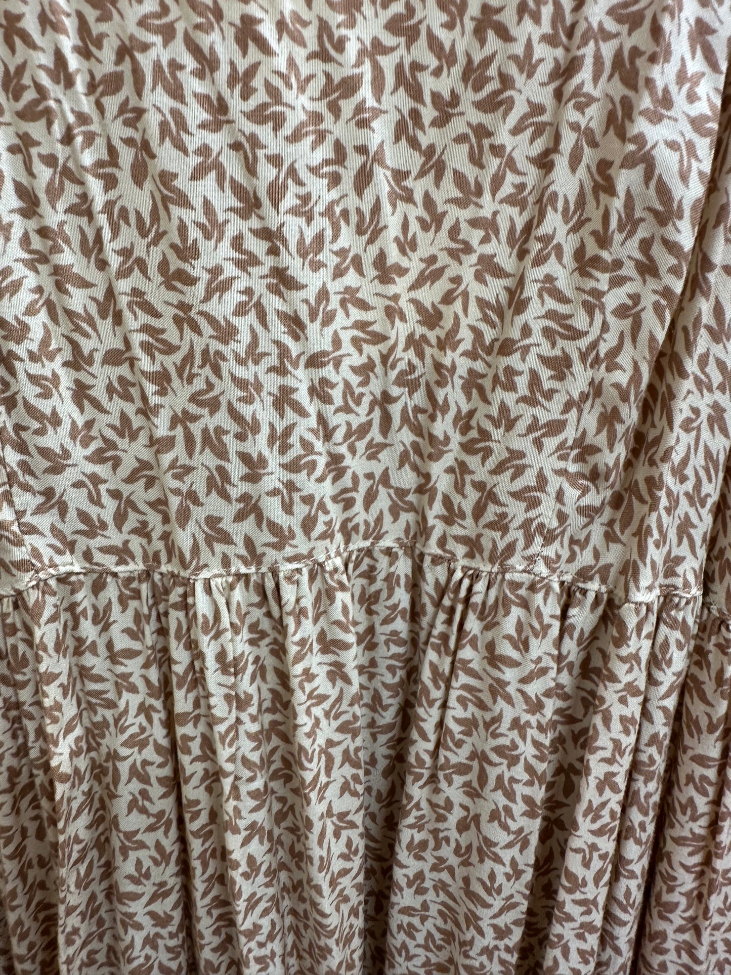 Small (Size 4) Neutral Leaf Dress