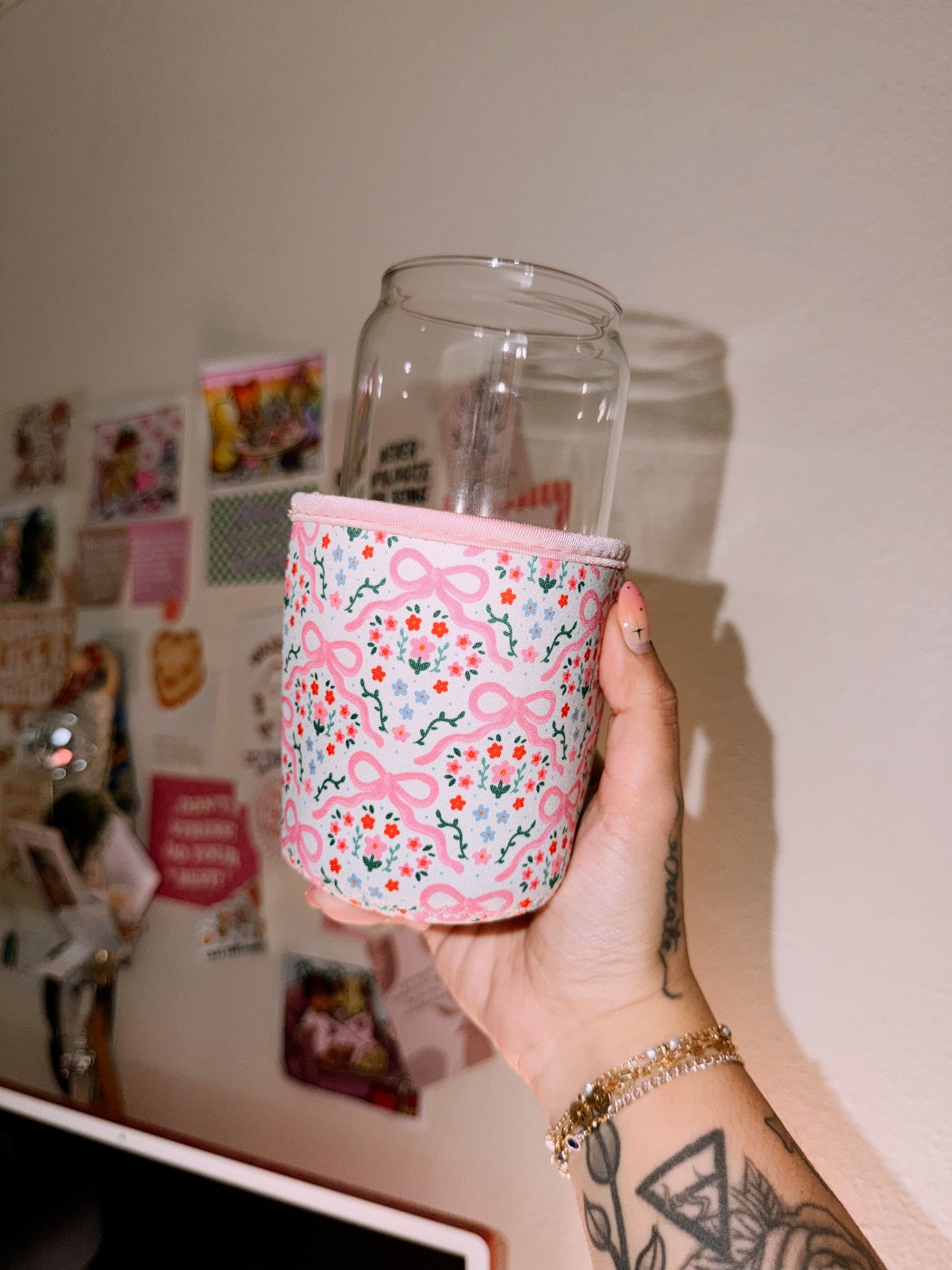 Floral Bow Koozie - Weack Jar