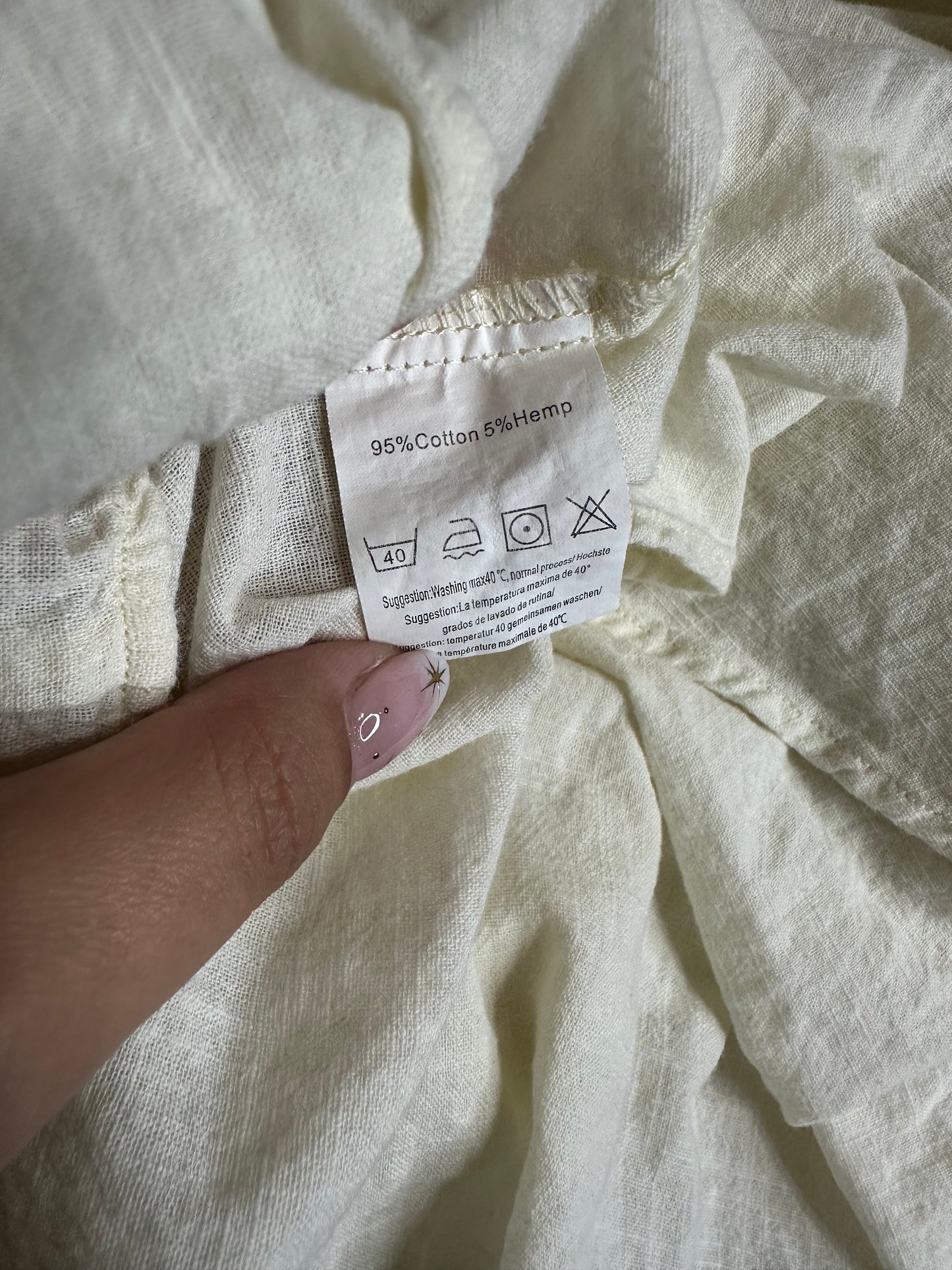 XXL Cream Button Top
