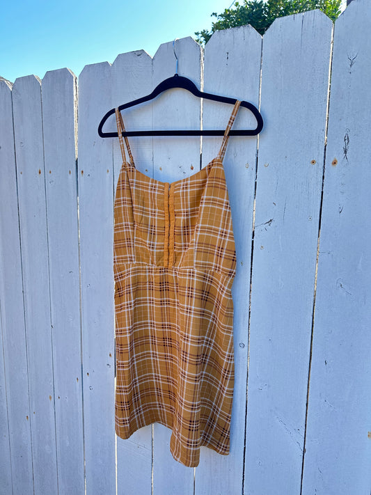 XL Mustard Gingham Dress