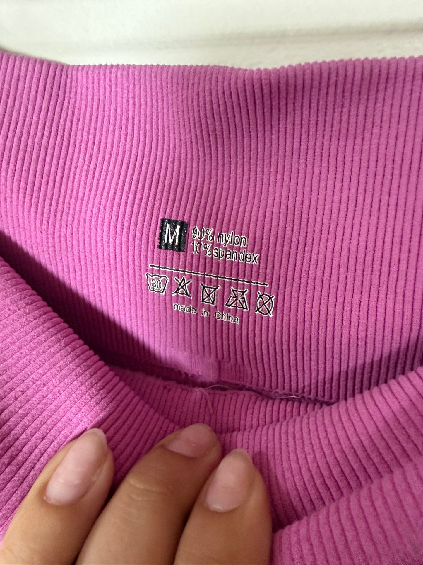 Medium Hot Pink Ribbed Biker Shorts