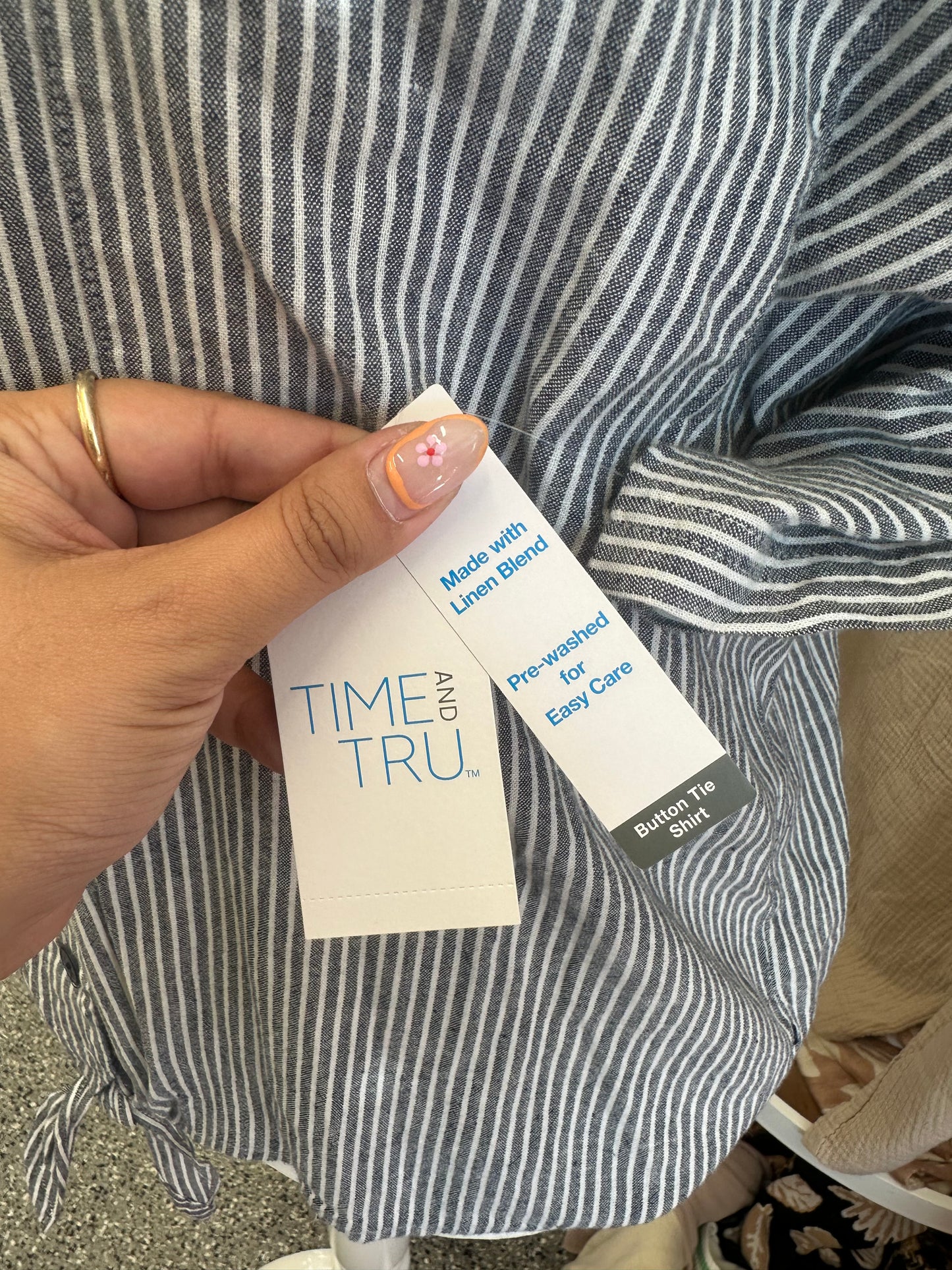NWT XL Blue Stripe Top