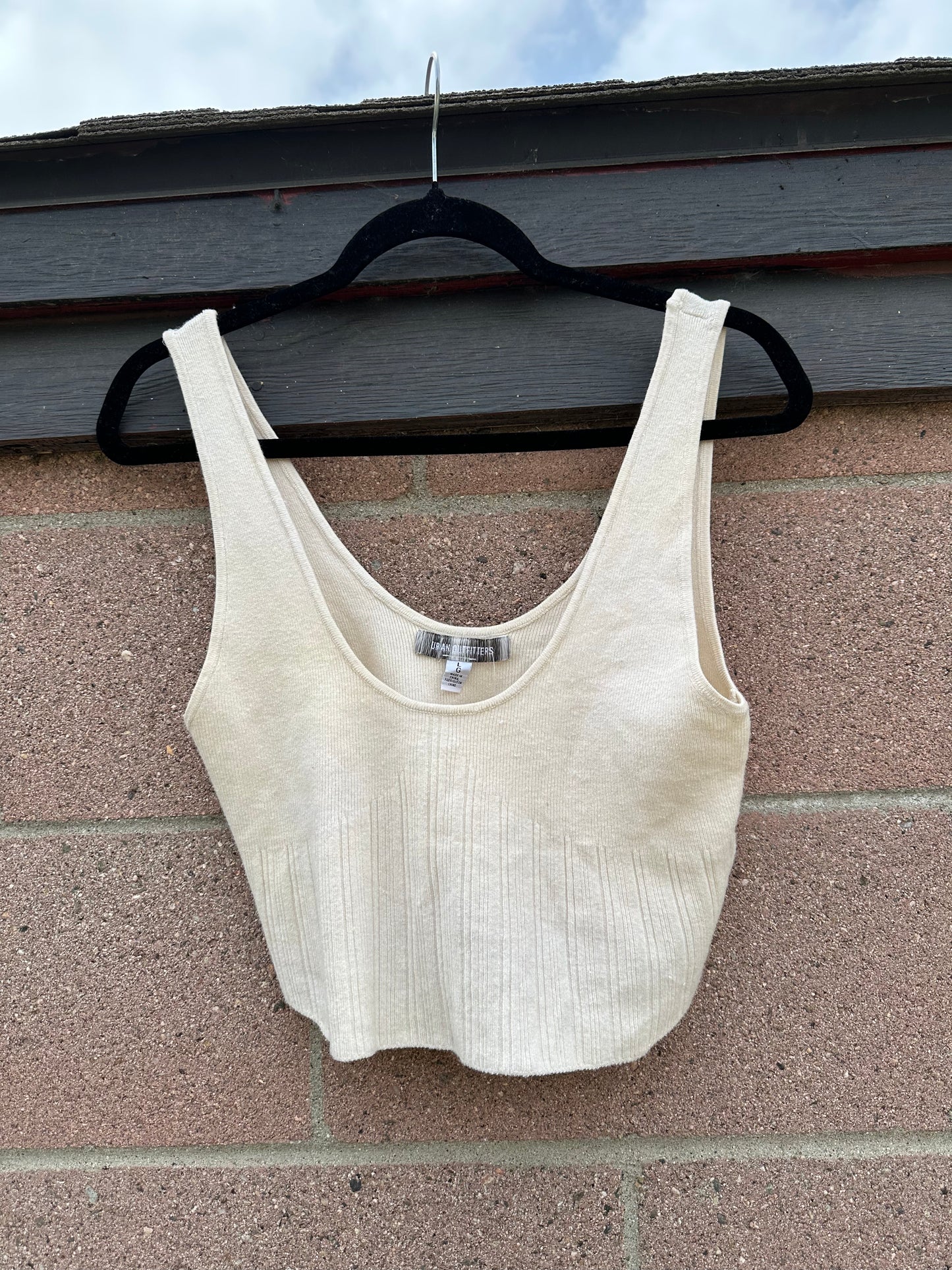 Large Cream Crop Tank Top