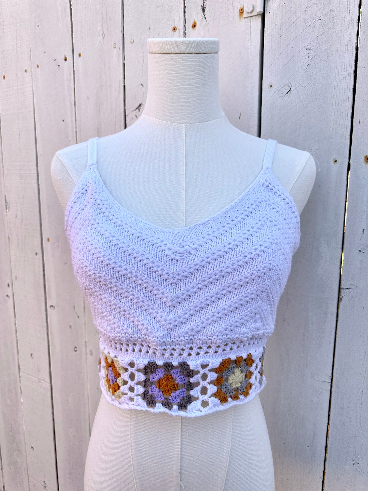 Small White Crochet Tank