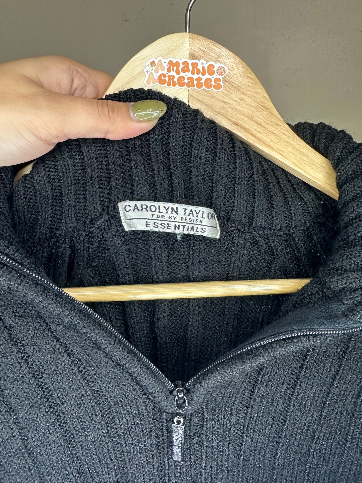 S/M Black Quarter Zip Jacket