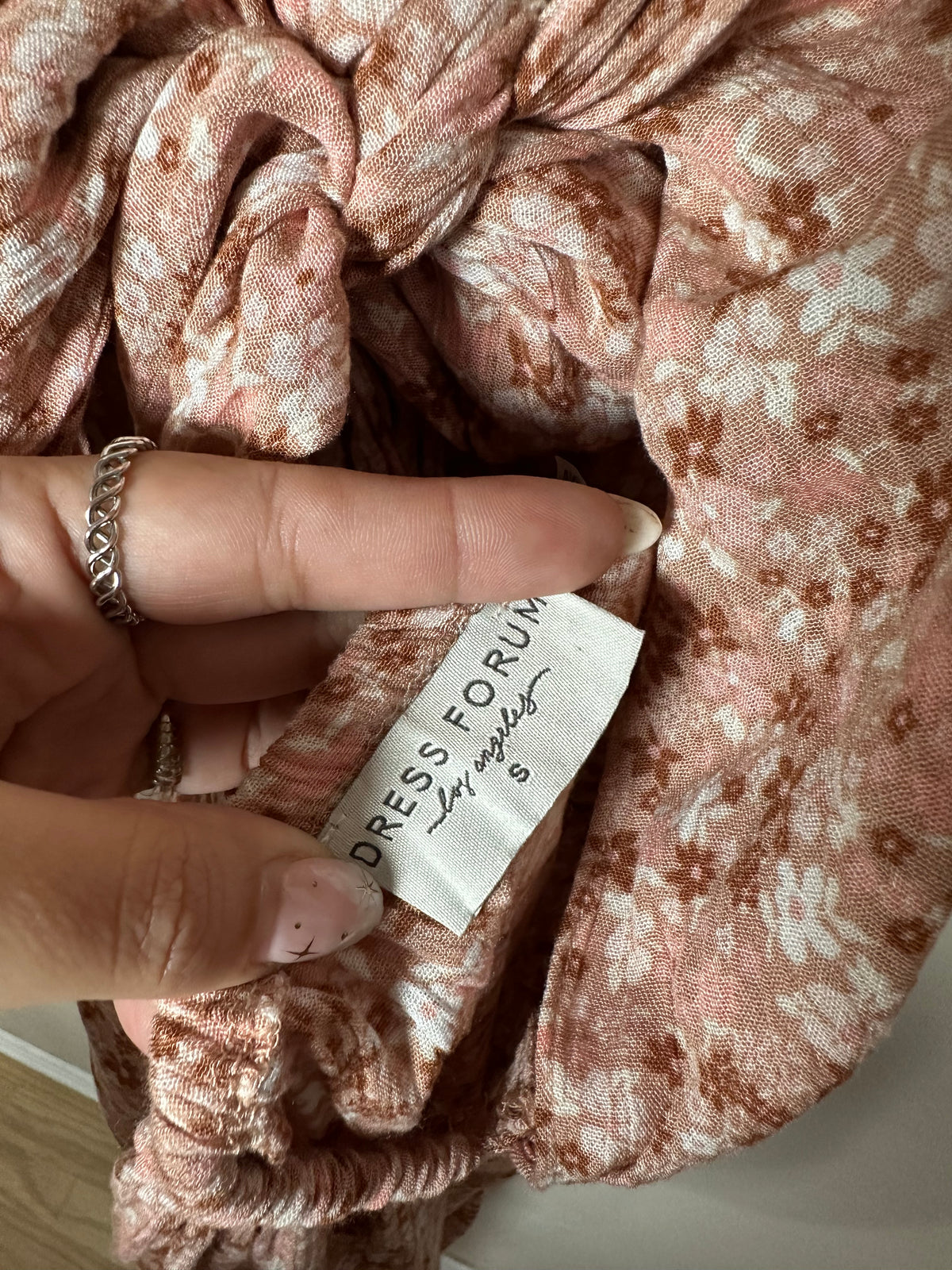 Small Pink Floral Midi Dress