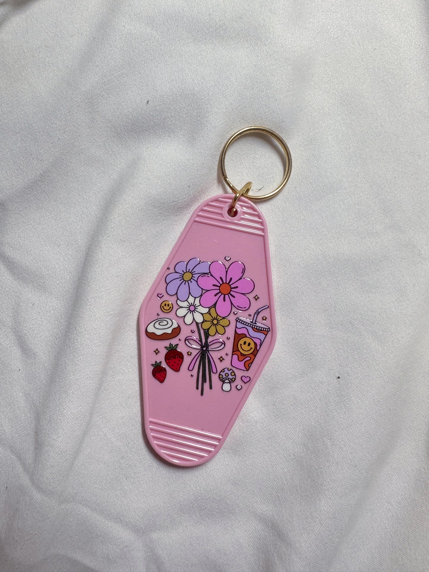 Retro Floral Bouquet Keychain
