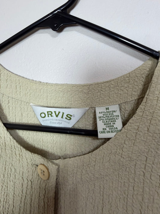 Medium Khaki Green Button Up Top