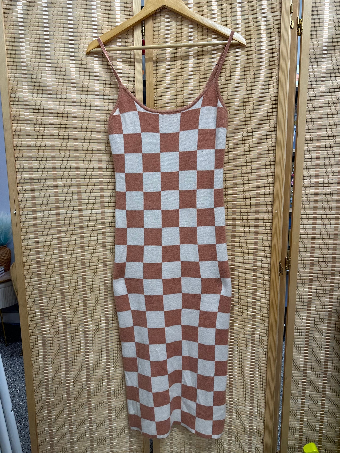 M/L Checkered Bodycon Dress