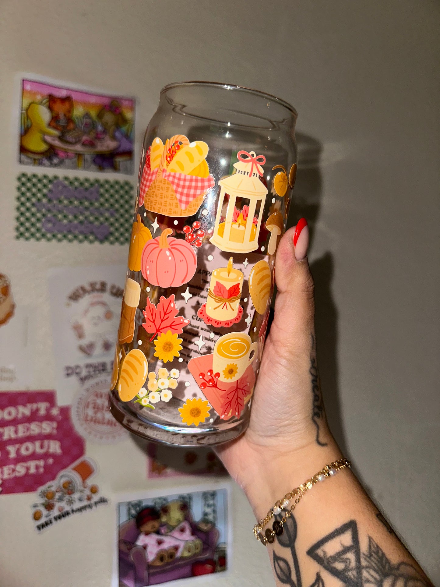 Cozy Sunflower 20oz Glass Cup