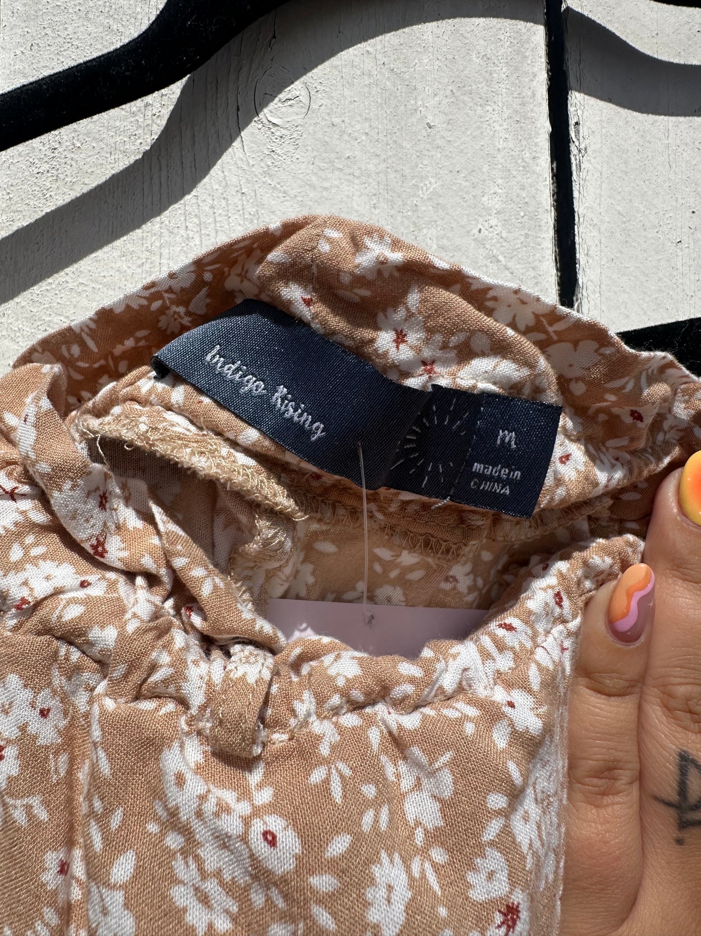 Medium Tan Floral Skirt
