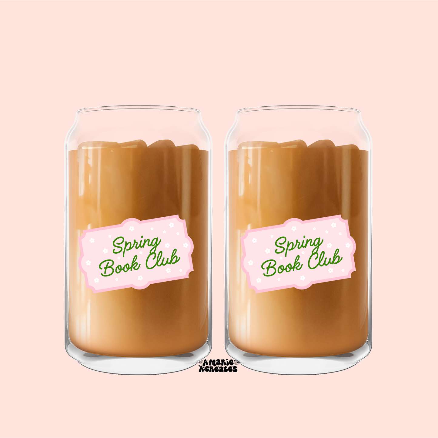 Spring Book Club Glass Cup