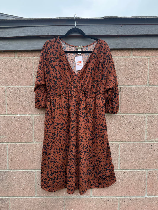 1XL BrownBlack Dress