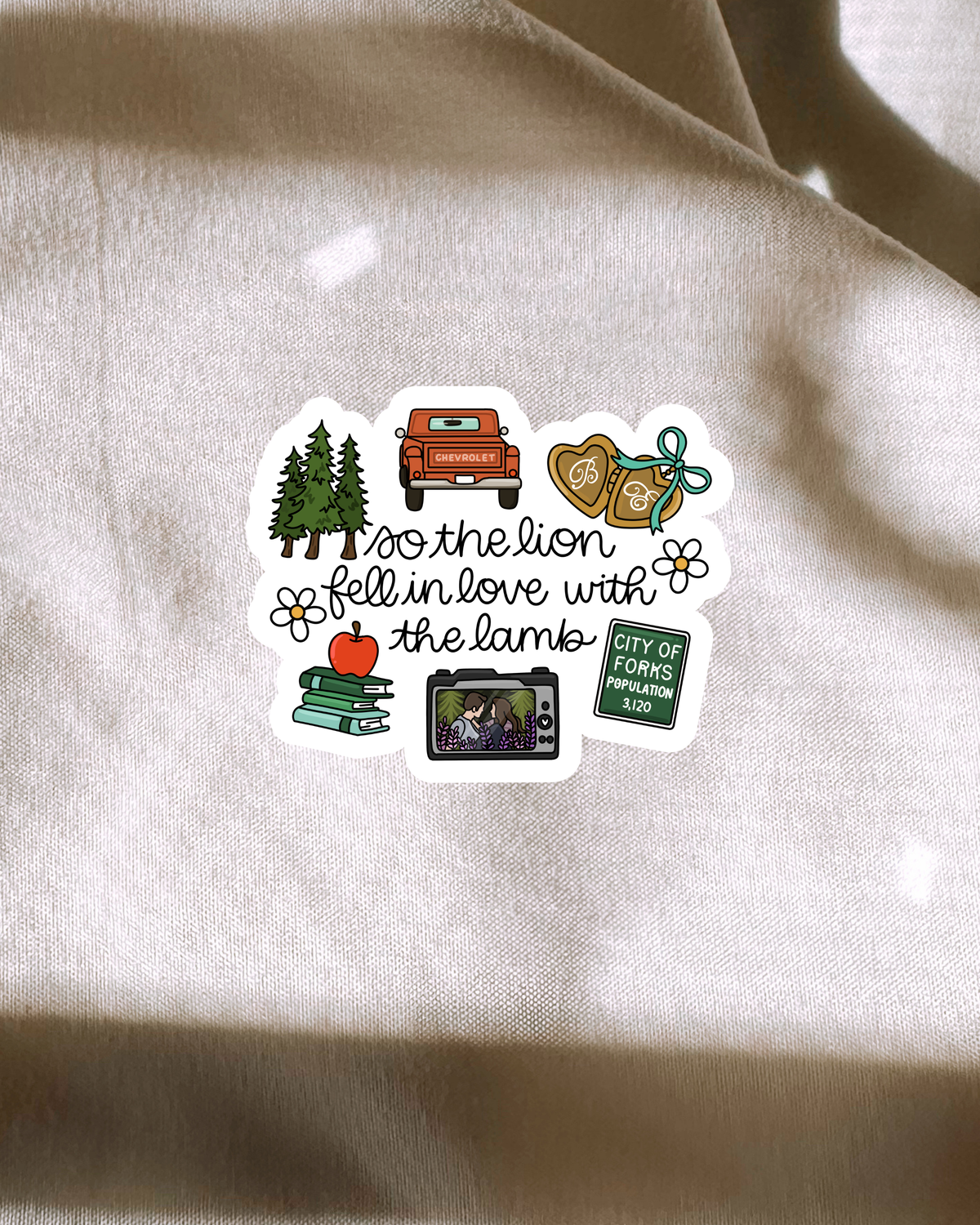 Lion Fell Love Lamb Sticker