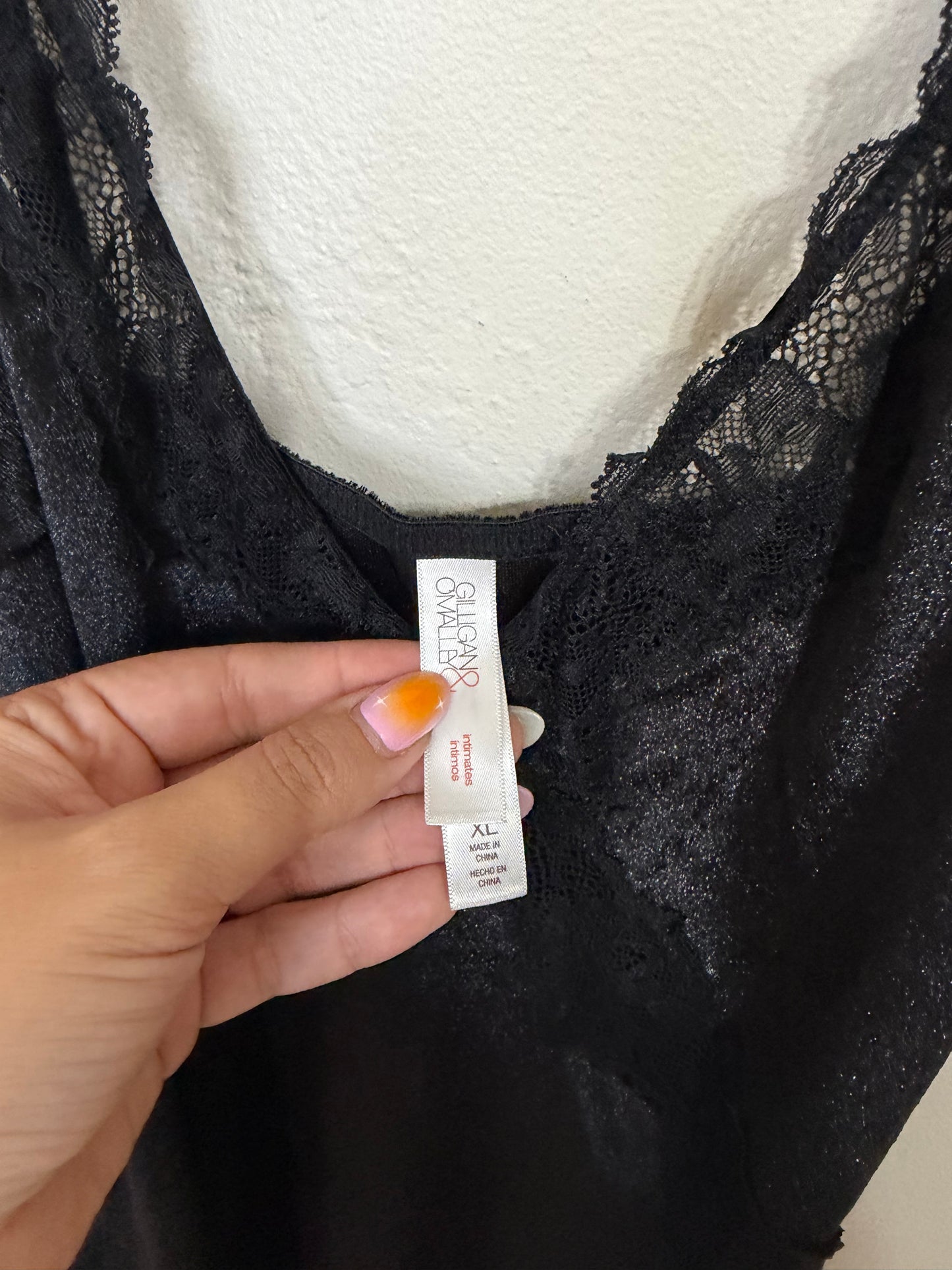 XL Velvet Lace Slip Dress