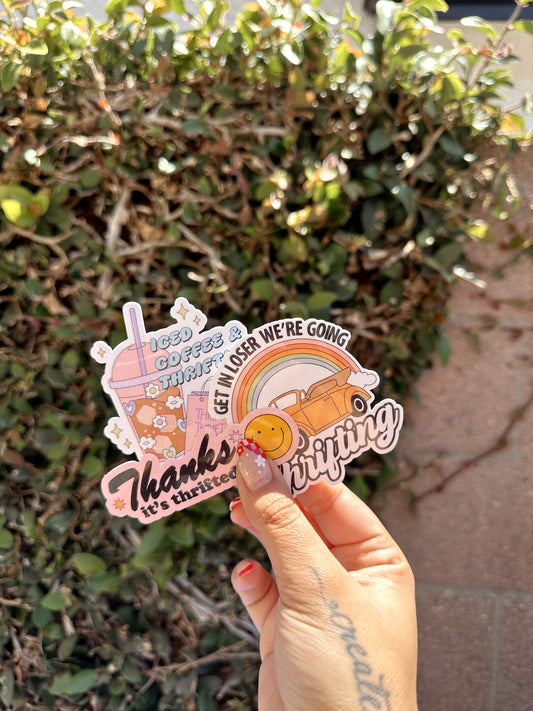 Iced Coffee & Thrifting Sticker