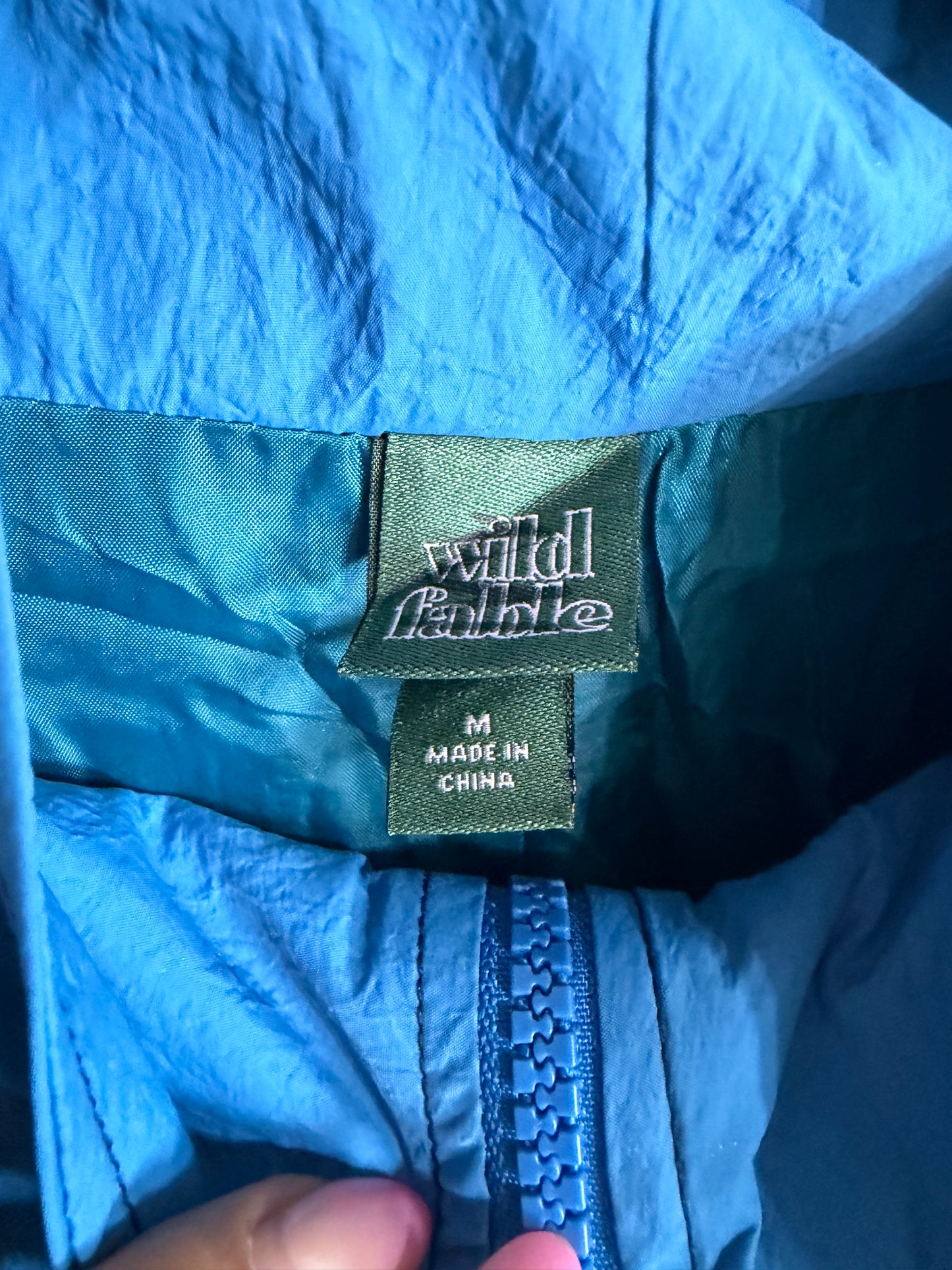 Medium Retro Blue Green Windbreaker Jacket