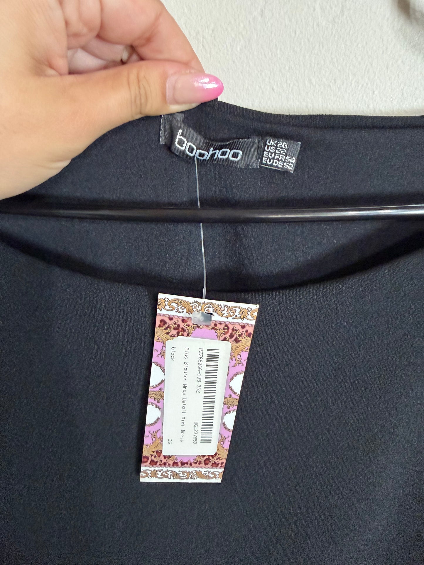 US 22 NWT Slash Neck Tie Waist Midi Dress