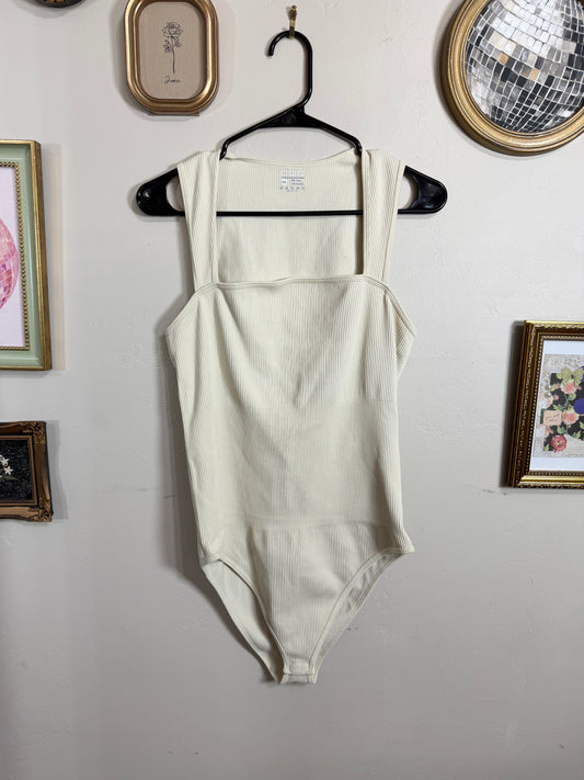 XXL Cream Ribbed Bodysuit